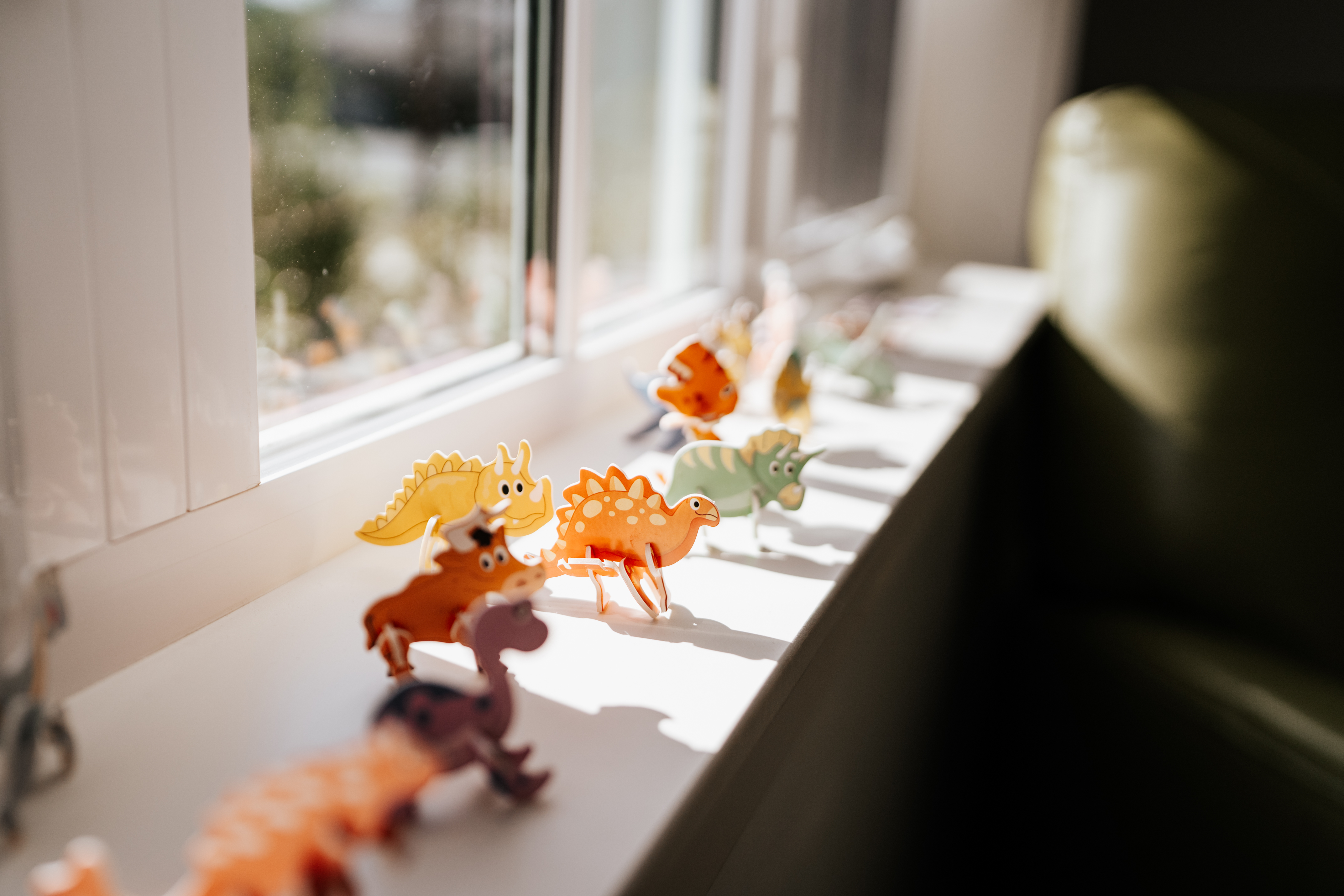 Warm interior color palette in a therapy space, Children's Advocacy Center